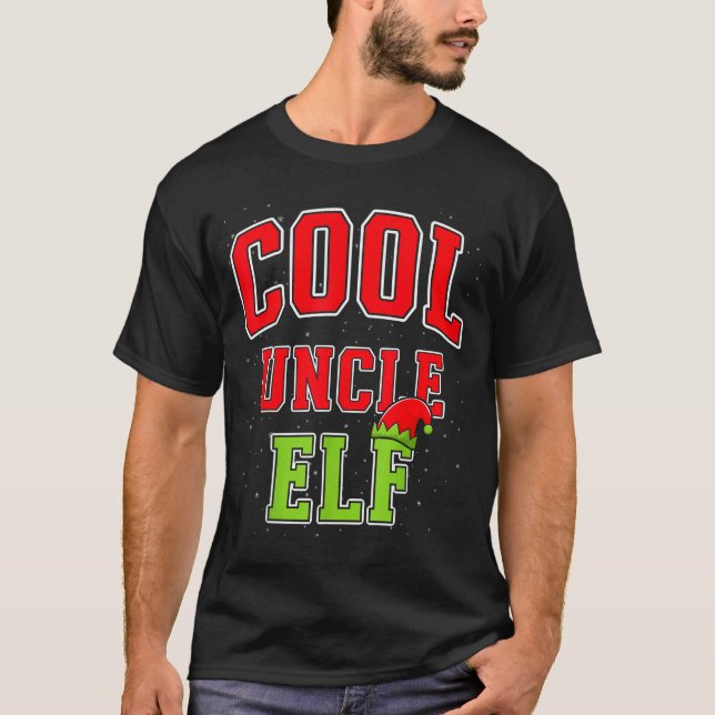 Cool Uncle Elf Christmas Family Matching Group Xma T-Shirt (Vorderseite)