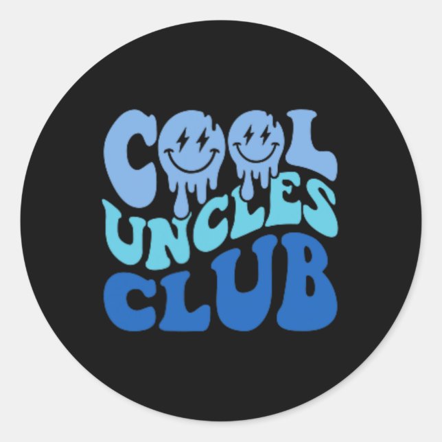 Cool Uncles Club Best Uncle Ever Funny Vathday Runder Aufkleber (Vorderseite)