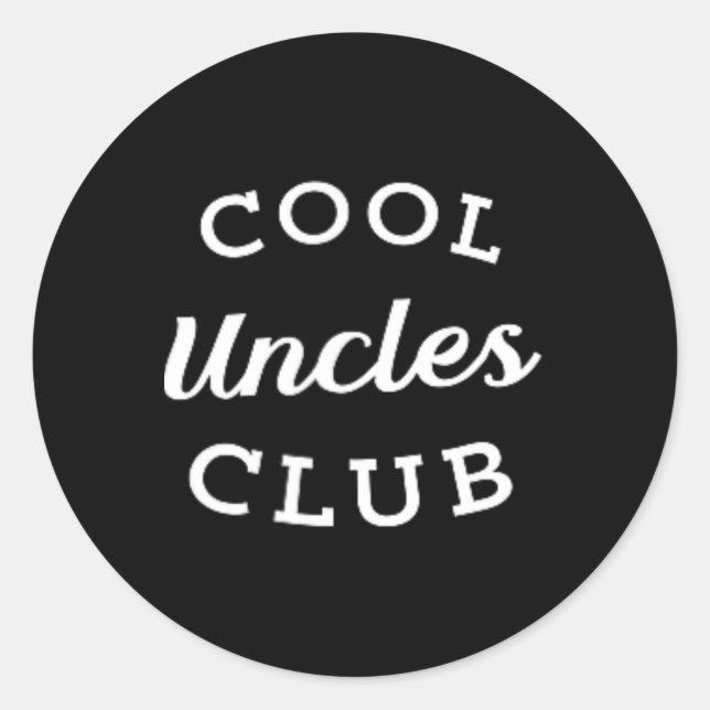 Cool Uncles Club Best Uncle Ever Funny Vathday Runder Aufkleber (Vorderseite)
