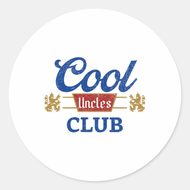 Cool Uncles Club Best Unver Funny Pocket Fath Runder Aufkleber (Vorderseite)