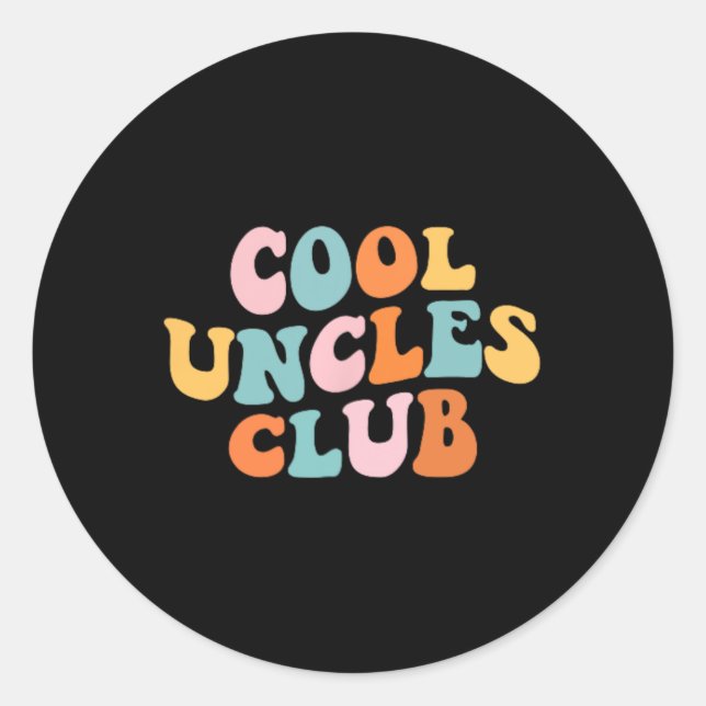 Cool Uncles Club Best Unver Funny Pocket Fath Runder Aufkleber (Vorderseite)