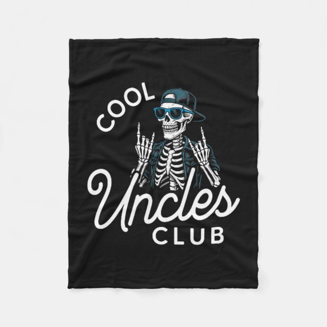 Cool Uncles Club Shirt Funny Skeleton Men Uncle  Fleecedecke (Vorderseite)