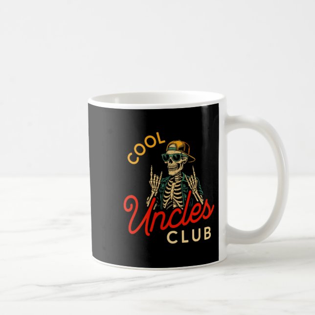 Cool Uncles Club Shirt Funny Skeleton Retro Uncle  Kaffeetasse (Rechts)