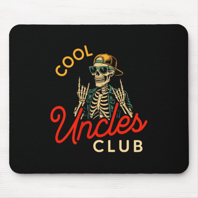 Cool Uncles Club Shirt Funny Skeleton Retro Uncle  Mousepad (Vorne)
