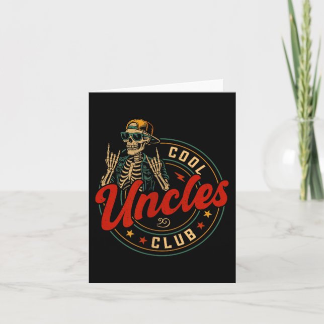Cool Uncles Club Shirt Funny Skeleton Uncle Men Fa Karte (Vorderseite)