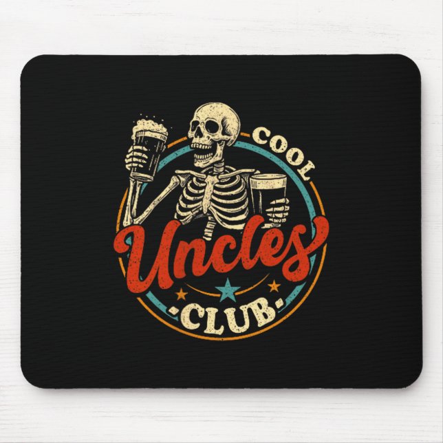 Cool Uncles Club Shirt Uncle Skeleton Men Fathers  Mousepad (Vorne)