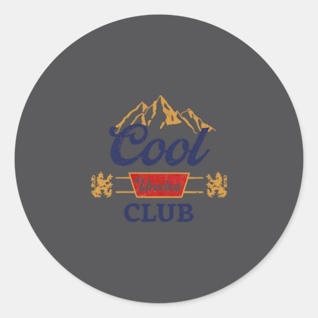Cool Uncles Club Uncle Ever Funny Cket Fath  Runder Aufkleber (Vorderseite)