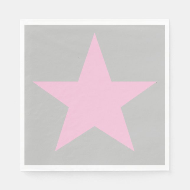 Cool und funky Pink und Gray Star individuell eins Serviette (Vorderseite)