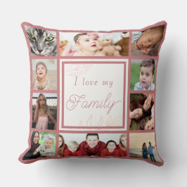 Cool und trendy pink I Liebe meine FamilienfotoCol Kissen