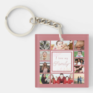 Cool und trendy pink I Liebe meine FamilienfotoCol Schlüsselanhänger