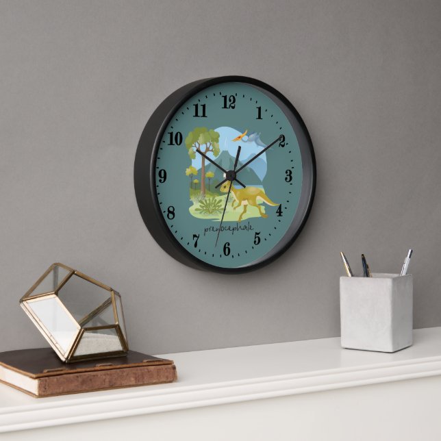 cool unisex enfants dinosaure Grande horloge (Bureau)