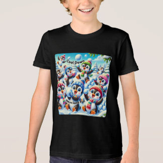 Cool unten, Spaß haben - Pinguin Snowball-Kampf Tri-Blend Shirt
