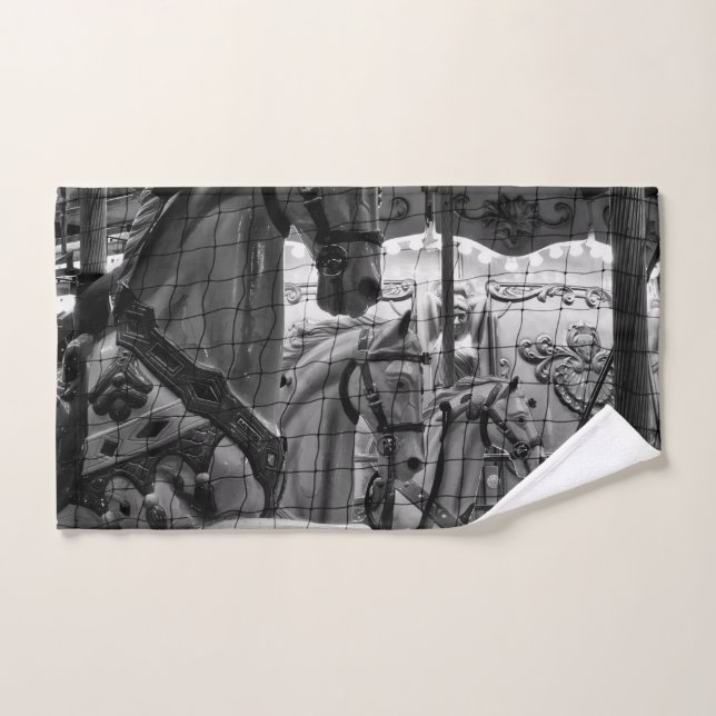 Cool, urbain, photo moderne de chevaux de carrouse (Serviette à main)