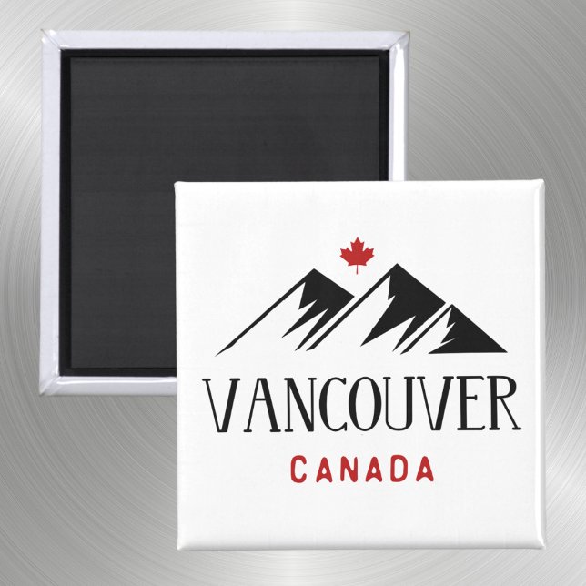 Cool Vancouver Canada Mountains Maple Leaf Magnet (Von Creator hochgeladen)