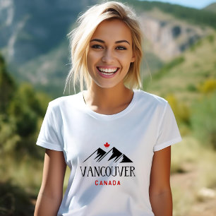 Cool Vancouver Kanada Berge Ahornblatt T-Shirt