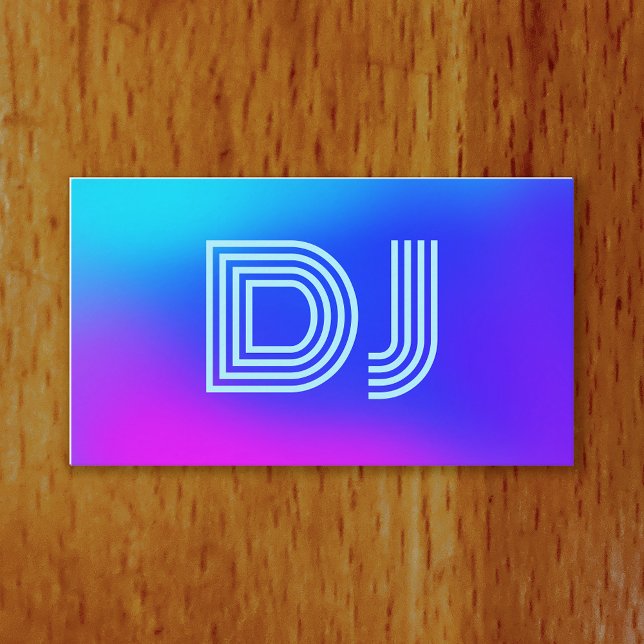 Cool Vaporwave Bold Schriftart Blue Lila Music DJ Visitenkarte (Von Creator hochgeladen)