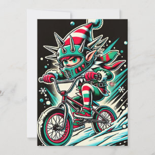 Cool Vélo Dirt Carte de Noël Elf Pour Garçons