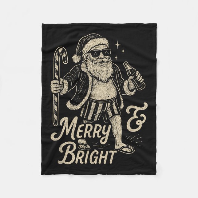 Cool Vintage Santa Clause Party Design  Fleecedecke (Vorderseite)