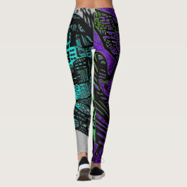 Cool violet noir Abstrait Art numérique Leggings
