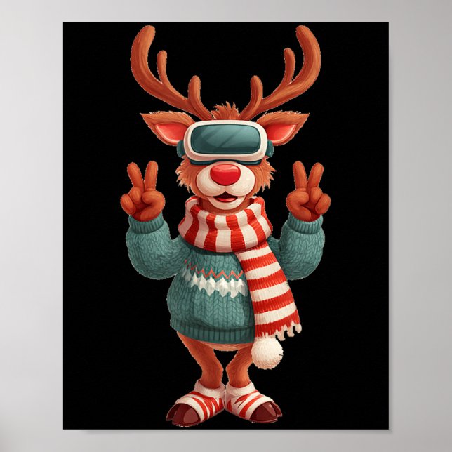 Cool Virtual Reality Reindeer Costume For Adults A Poster (Vorne)