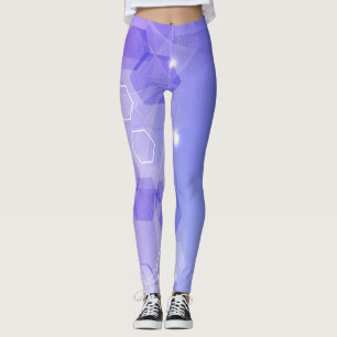 Cool Warm Blau abstraktes geometrisches Muster Leggings