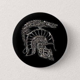 Cool Warrior Metallic Dragon Helmet Button