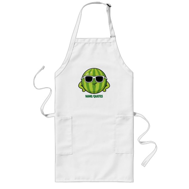 Cool Watermelon Sunglasses Cartoon Graphic Lange Schürze (Vorne)