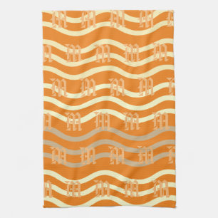 Cool Wave Monogram Mustertuch Geschirrtuch