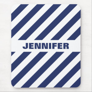 Cool, weiß und blau gestreift mousepad