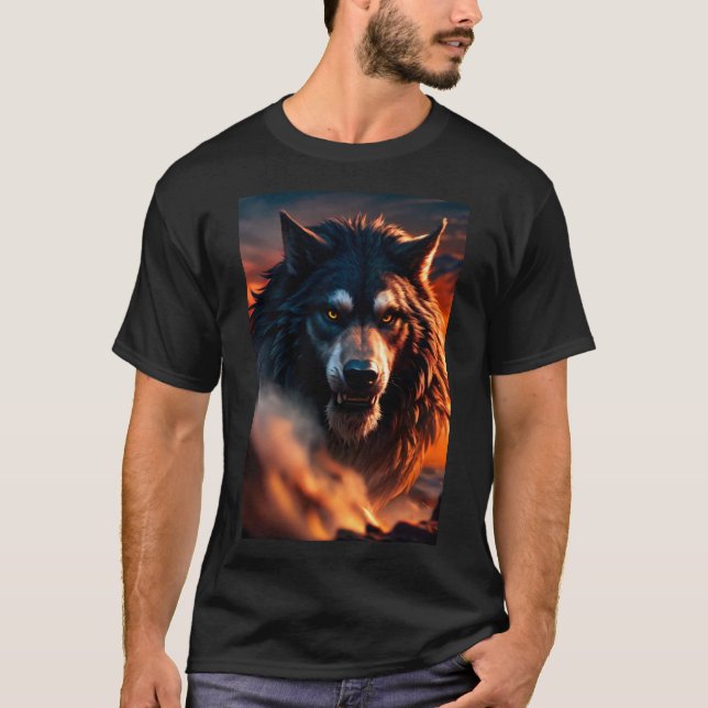 Cool Werewolf Furry Therian Art T-Shirt (Vorderseite)