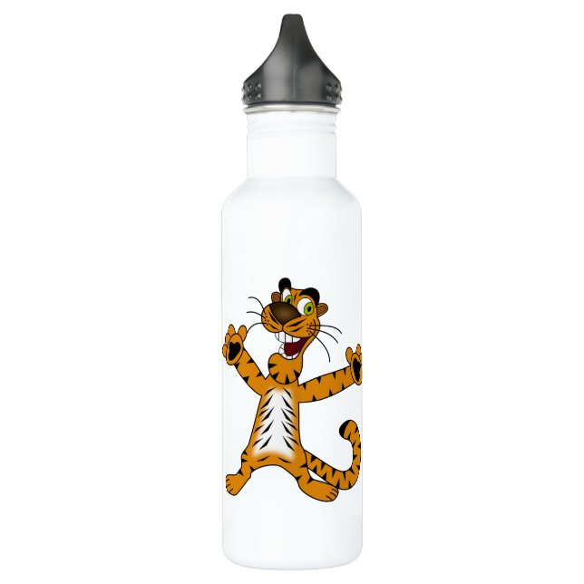 Cool White Orange Tigrotto Birthday Boy Edelstahlflasche (Links)