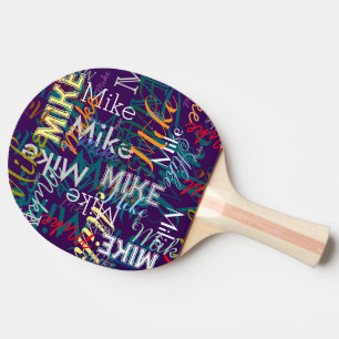 Cool Wiederholen des Namens Typografie-Muster Tischtennis Schläger