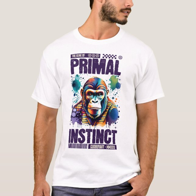 Cool Wild Chimp Artwork Unique Elegant Design T-Shirt (Vorderseite)