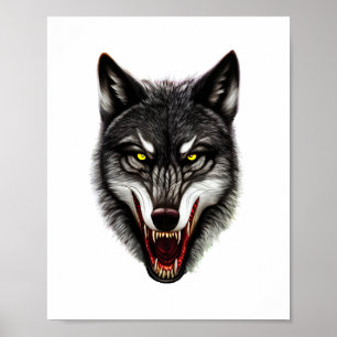 Cool Wolf Portrait Poster