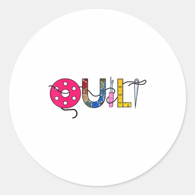 Cool Womens Quilt Quilting Sewing Hobby Crafter Gi Runder Aufkleber (Vorderseite)