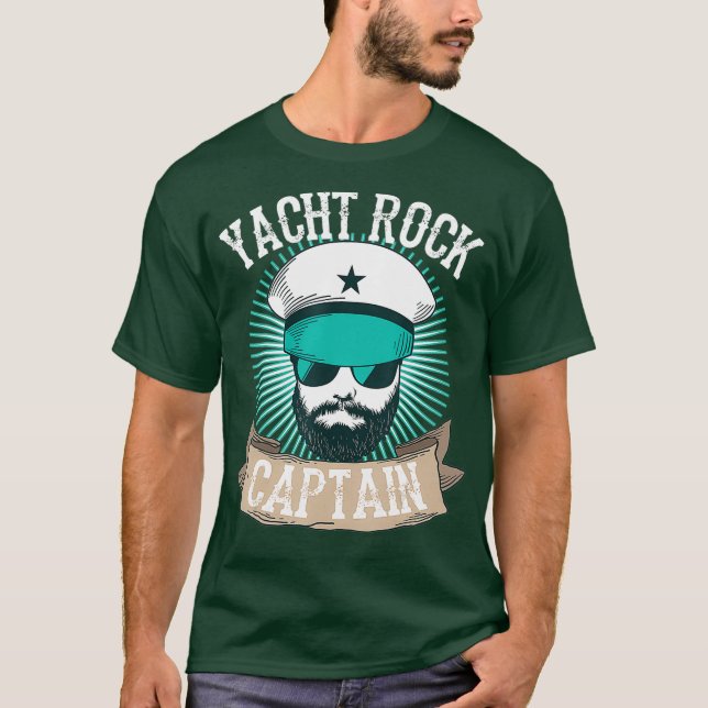 Cool Yacht Rock Captain Funny Music Lover Boot T-Shirt (Vorderseite)