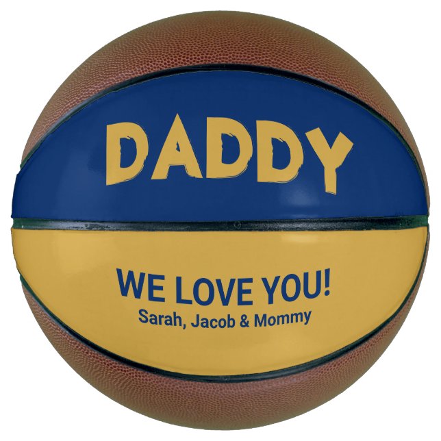 Cool Yellow Blue Individuelle Name Daddy Basketbal Basketball (Vorderseite)