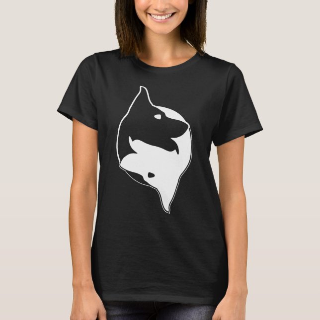 Cool Yin Yang Dog Cute Shepherd Sheepdog Tee (Vorderseite)