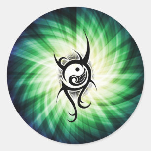 Cool Yin Yang Runder Aufkleber