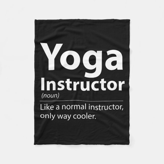 Cool Yoga Instructor Definition Funny Yoga Lover  Fleecedecke (Vorderseite)