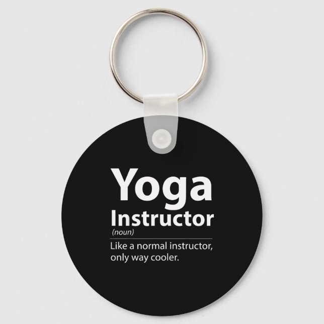 Cool Yoga Instructor Definition Funny Yoga Lover  Schlüsselanhänger (Vorderseite)
