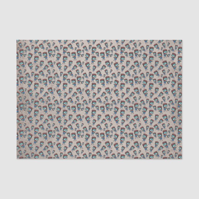 Cool Zombie Muster Creepy Niedlich Seidenpapier (Vorderseite)