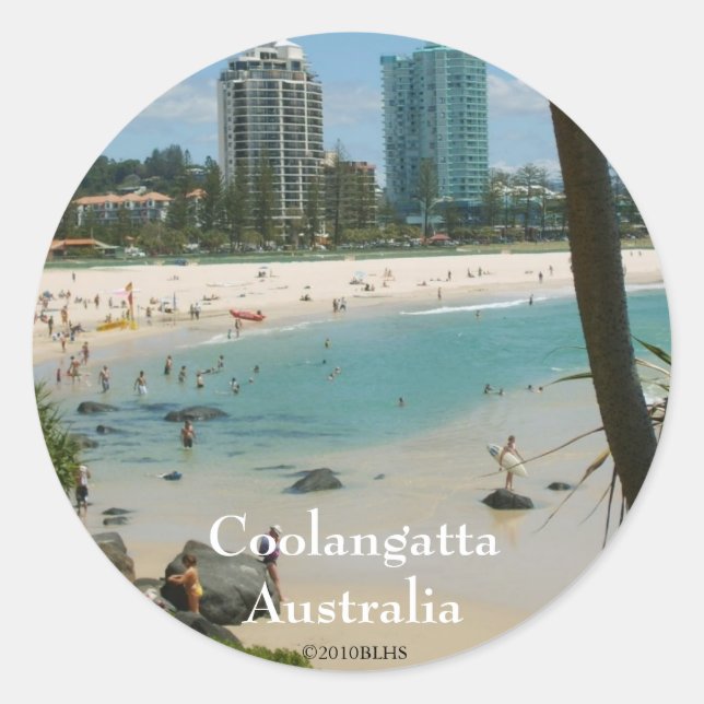 Coolangatta-Aufkleber Runder Aufkleber (Vorderseite)