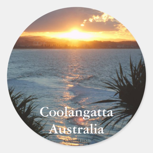 Coolangatta-Aufkleber Runder Aufkleber (Vorderseite)