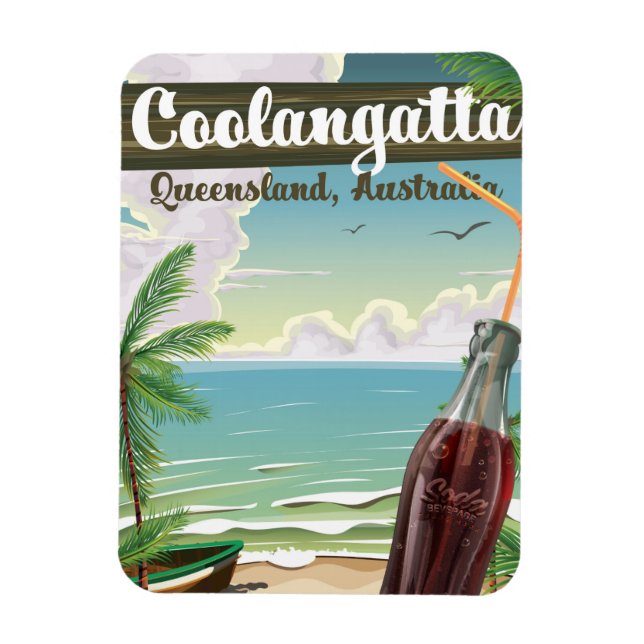 Coolangatta Australien Vintage-Reiseplakat Magnet (Vertikal)