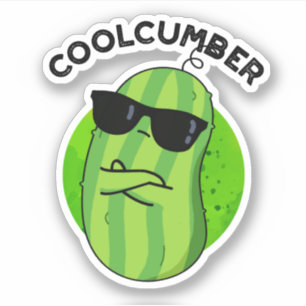 Coolcumber Funny Veggie Cucumber Pun Aufkleber