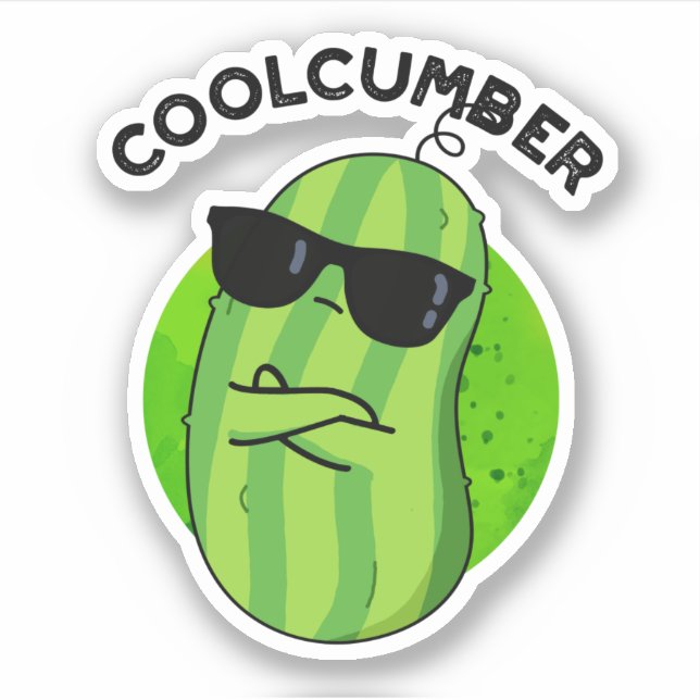 Coolcumber Funny Veggie Cucumber Pun Aufkleber (Vorderseite)