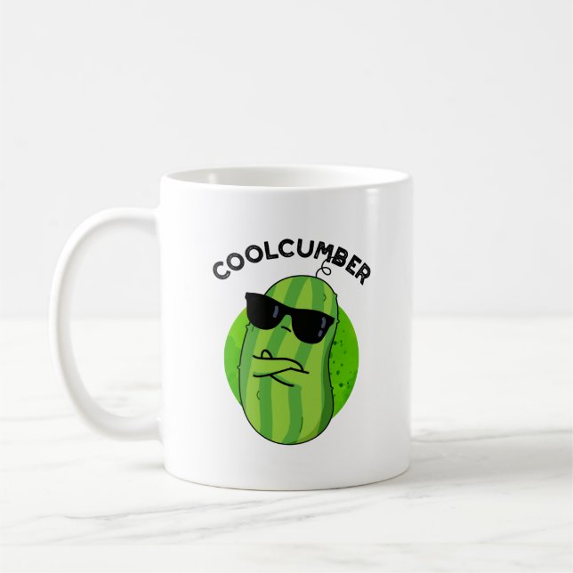Coolcumber Funny Veggie Cucumber Pun Kaffeetasse (Links)