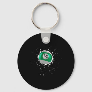 Coole 14-Ball Vierzehn Billard Paint Splatte Schlüsselanhänger