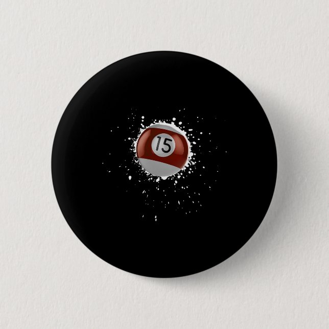 Coole 15-Ball-Fünfzehn Pool Billard Paint Spritzer Button (Vorderseite)